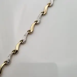 9CT YELLOW GOLD & WHITE GOLD BRACELET