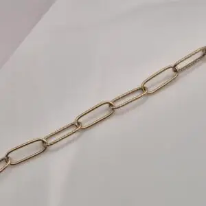 9CT YELLOW GOLD PAPERCLIP BRACELET