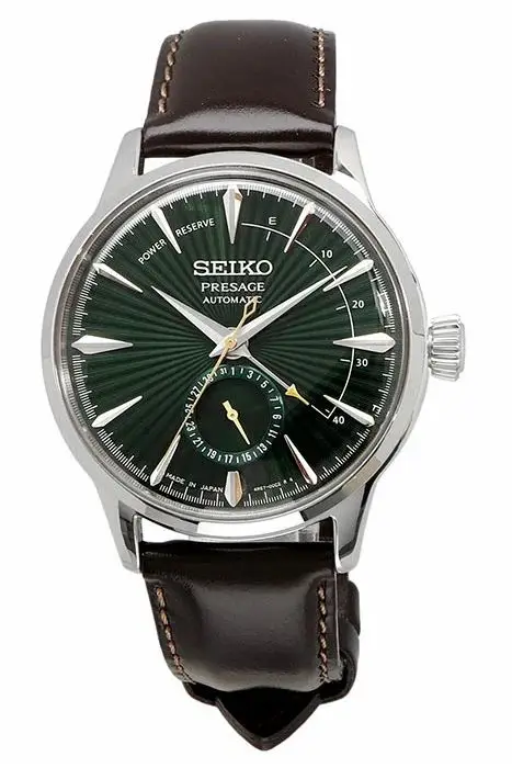Seiko Gents Stainless-Steel Brown Leather Watch SSA459J