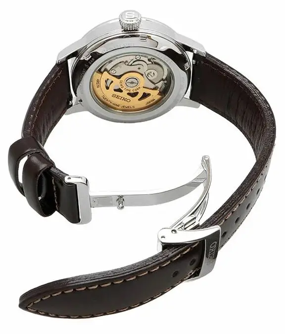 Seiko Gents Stainless-Steel Brown Leather Watch SSA459J - Image 2