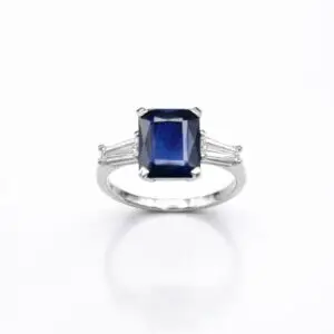 Platinum Sapphire 1.87ct & Diamond Ring