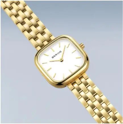 Bering Ladies Yellow Gold-Tone Square Stainless Steel Watch - Image 2
