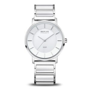 Bering Ladies Stainless Steel Solar White & Grey Dial Watch