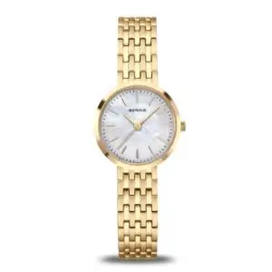 Bering Ladies Mother of Pearl Dial Gold-Tone Watch