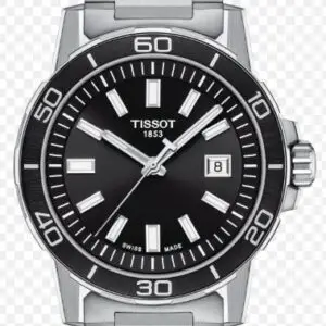 Tissot Stainless Steel Black Dial with Black Bezel