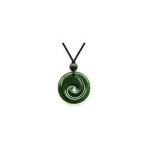Greenstone Spiral Pendant on Cord