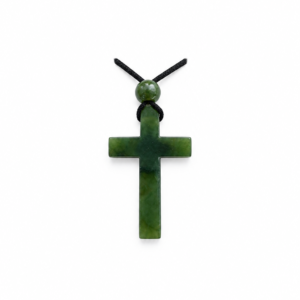 Greenstone Cross Pendant on Cord