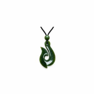 Greenstone Fishhook Pendant on Cord