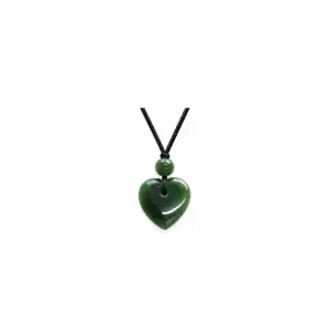 Greenstone Heart Pendant on Cord