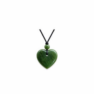 Greenstone Heart 3cm Pendant on Cord