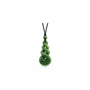 Greenstone Triple Twist 3cm Pendant on Cord