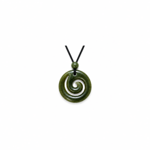 Greenstone Spiral 3cm Pendant on Cord
