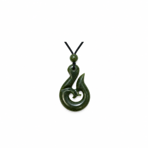Greenstone Fishhook Pendant on Cord