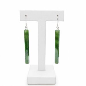 Greenstone Long Rectangle Drop Earrings