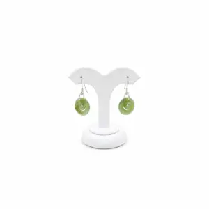 Greenstone Spiral Koru Hook Earrings
