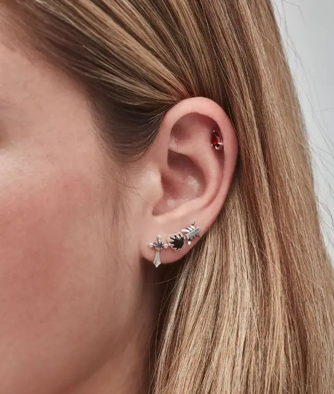 Stolen Girlfriends Club Teardrop Garnet Talon Flat Back Earring - Image 2