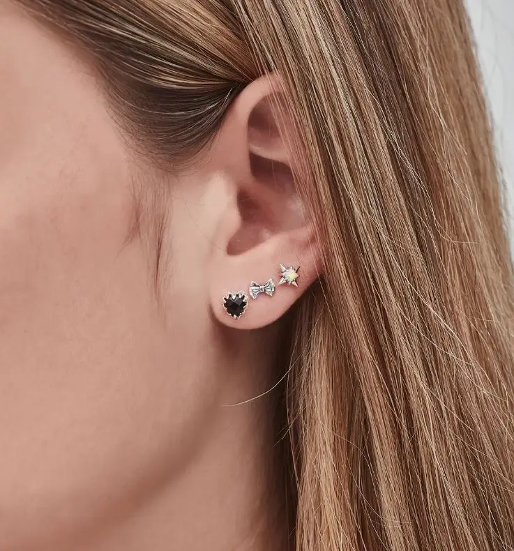 Stolen SS Gothic Syn Opal Star Flat Back Earring - Image 2
