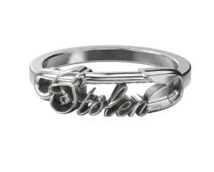 Sterling Silver Scripted Pin Ring