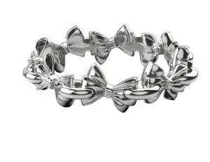 Sterling Silver SG Pierced Bow Infinity Ring