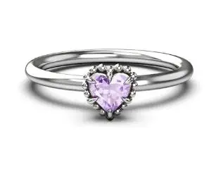 Stolen Girlfriends Club Dahlia Heart Pink Amethyst Ring