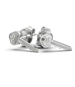 Stolen SS Master Key Anchor Stud Earrings - Image 3