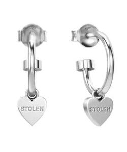 Stolen Girlfriends Club Silver Heart Anchor Sleeper Earrings