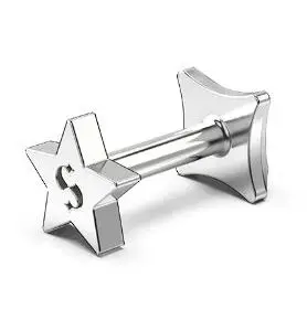 Stolen Girlfriends Club Sterling Silver Star Flat Back Earring