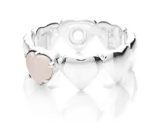 Stolen Girlfriends Club Band of Hearts Rose Quartz Ring