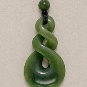 Greenstone Triple Twist Pendant on Cord