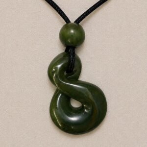 Greenstone Figure 8 Pendant on Cord