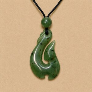 Greenstone Fishhook Pendant 2.5cm on Cord