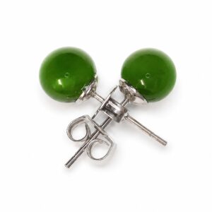 6mm Greenstone Bead Stud Earrings