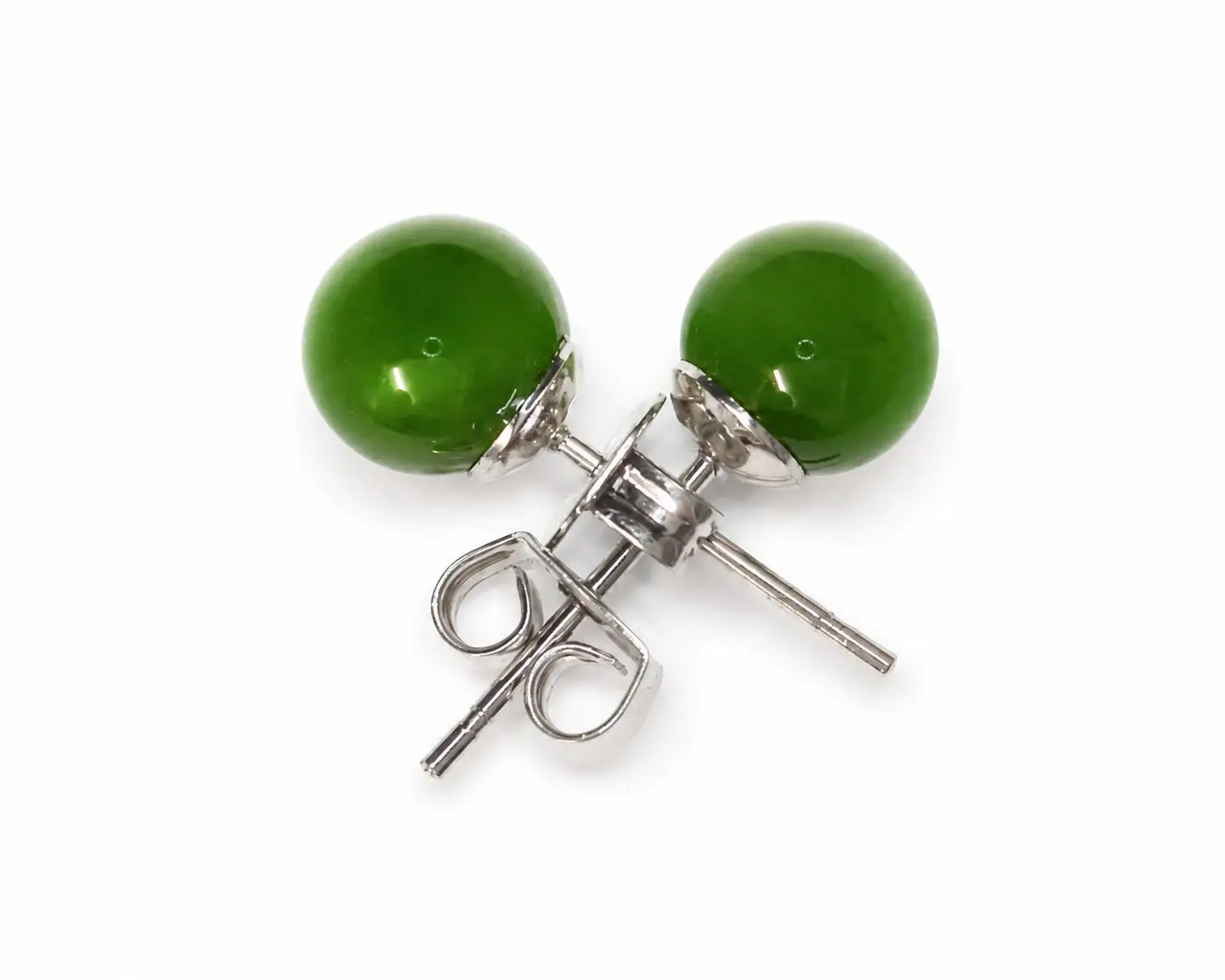 6mm Greenstone Bead Stud Earrings