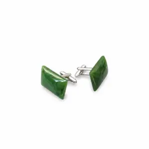 Greenstone Rectangle Cufflinks