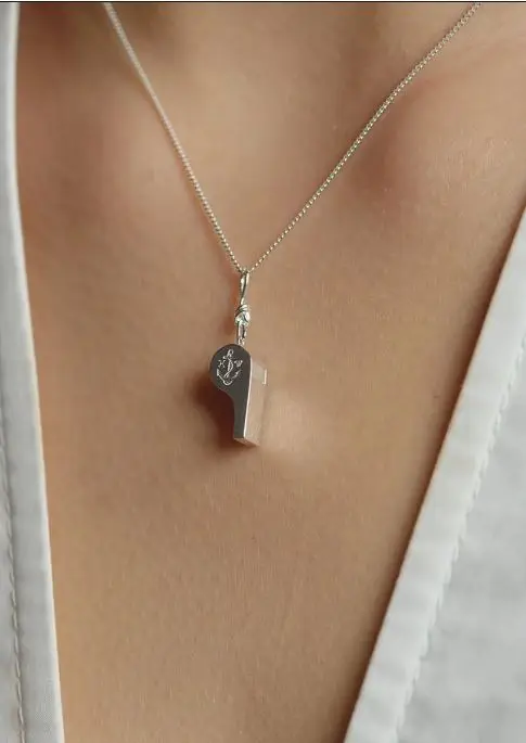 Karen Walker Navigator's Whistle Necklace – Silver - Image 2