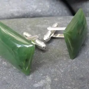 Greenstone Rectangle Cufflinks