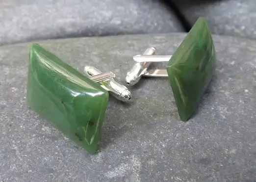Greenstone Rectangle Cufflinks