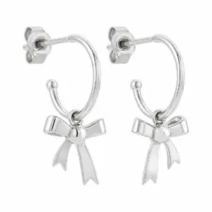 Karen Walker Bow Hoop Earrings – Silver
