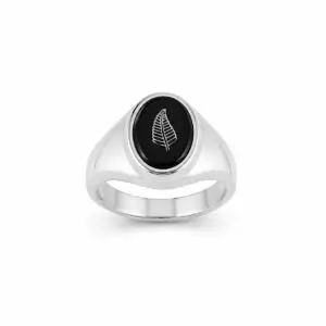 Sterling Silver, Silver Fern Onyx Ring