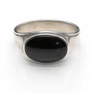 Men's Sterling Silver Greenstone Ring