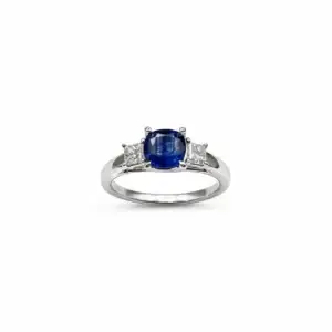 Platinum Sapphire & Diamond Ring 0.45ct