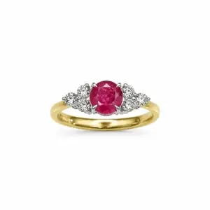 9ct Yellow & White Gold Ruby & Diamond Ring