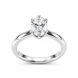 Platinum 2ct Lab-Grown Oval Diamond Solitaire Ring