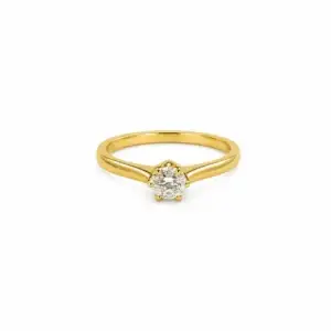 18ct Yellow Gold Diamond Solitaire Ring