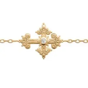 Lilly May - 18ct Yellow Gold Plated CZ Cross Bracelet