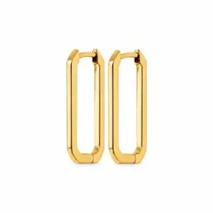 Lilly May - 18ct Yellow Gold Plated Medium Rectangle Earrings