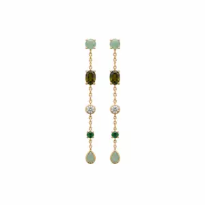 Lilly May - 18ct Yellow Gold Plated Multi Syn Gemstone Drops