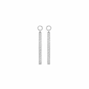 Lilly May - Sterling Silver CZ Channel Drop Earrings