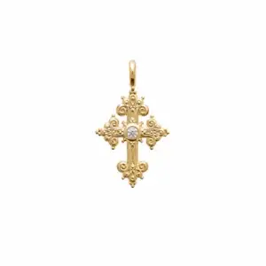Lilly May - 18ct Yellow Gold Plated CZ Fancy Cross Pendant