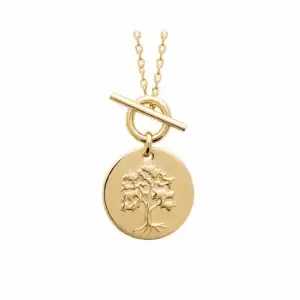 Lilly May - 18ct Yellow Gold Disc Tree & Fob Necklace